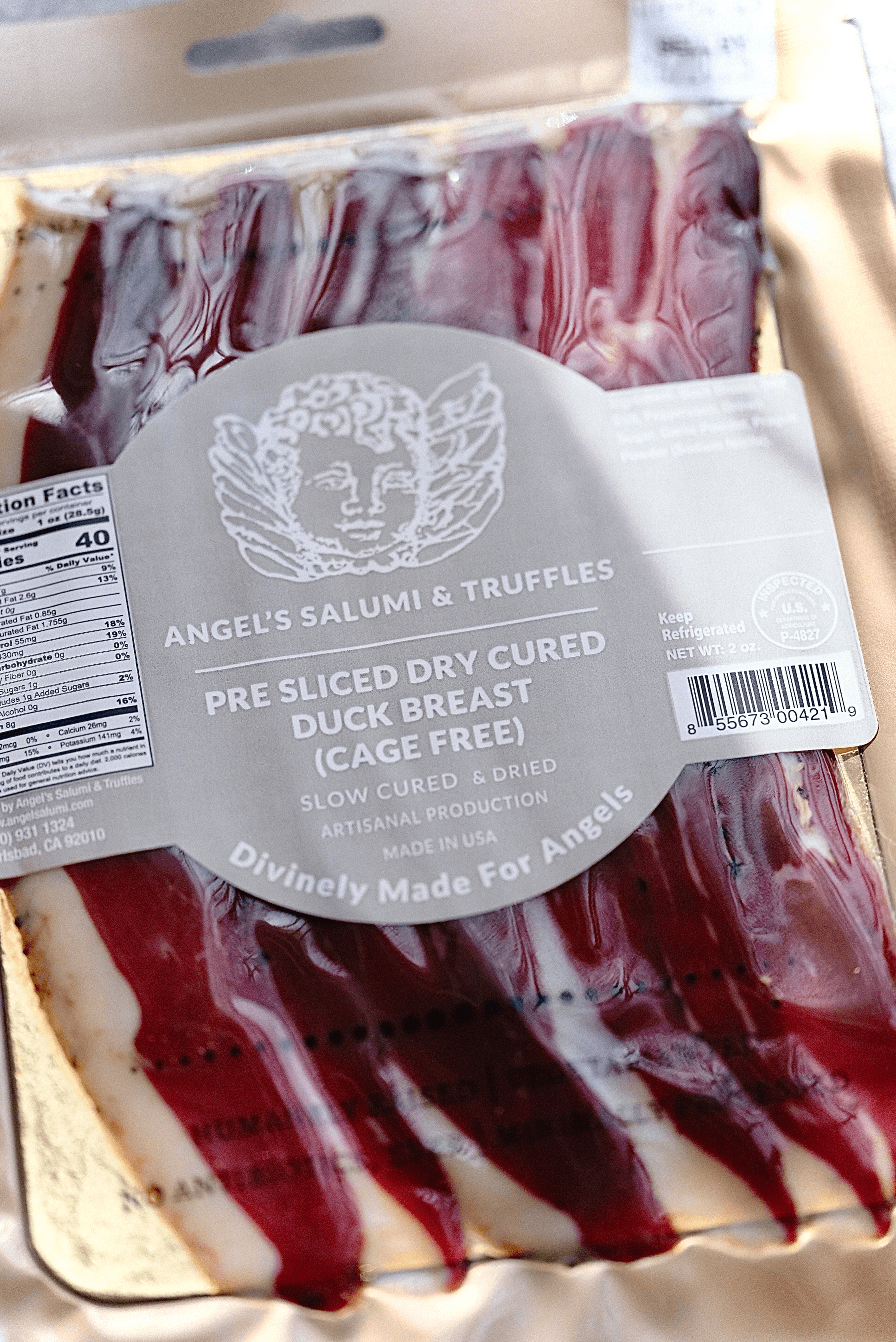 Dry-cured duck breast prosciutto by Angel's Salumi & Truffles, 2oz(55 g)